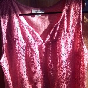 Style & Co. Pink Crochet Lace Sleeveless Camisole
